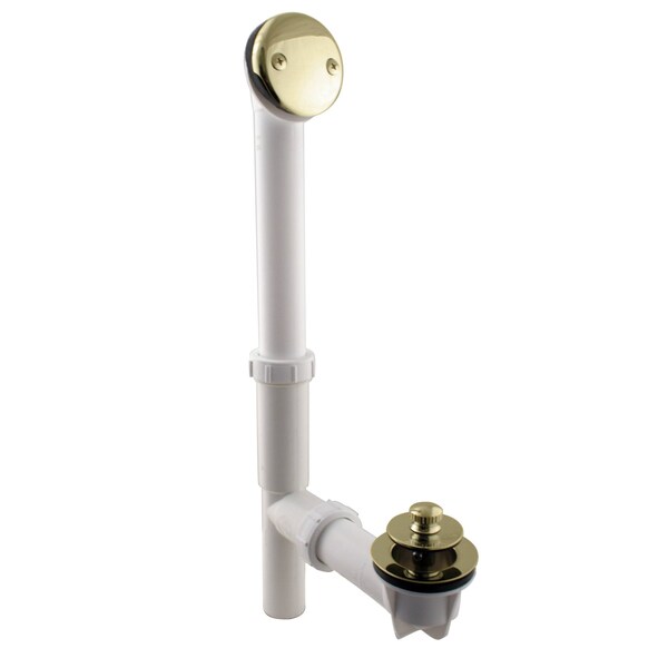 Westbrass White 1-1/2" Tubular Twist & Close Bath Waste in Polished Brass 594244-01 - main